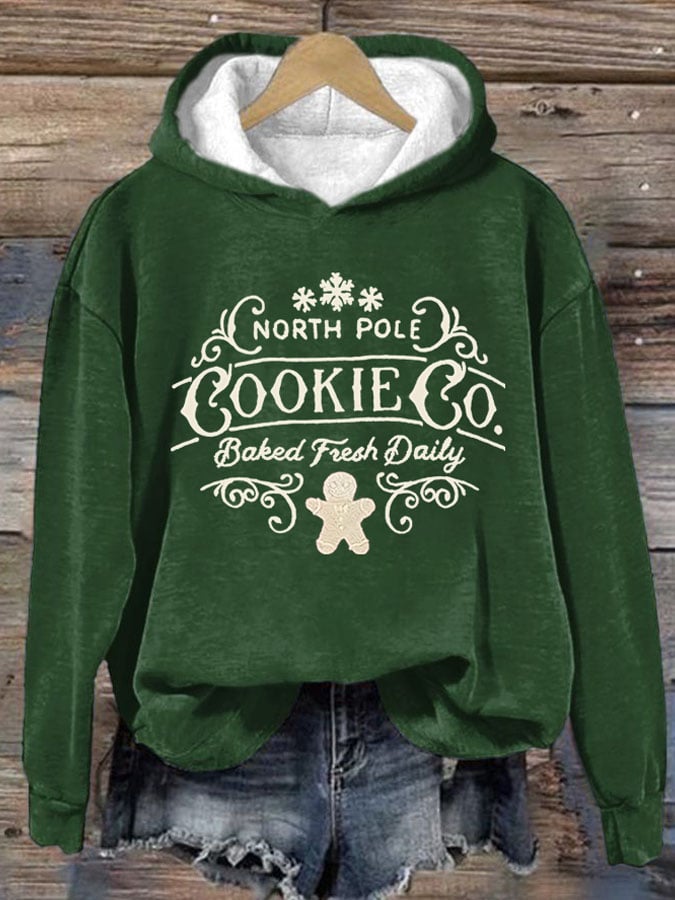 Women's Christmas Print Hoodie Long Sleeve Sweatshirt
