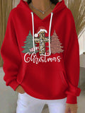 Women's Casual Print Long Sleeve Hooded Sweatshirt