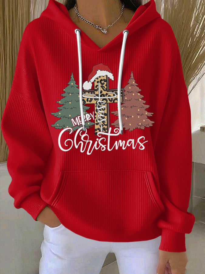 Women's Casual Print Long Sleeve Hooded Sweatshirt