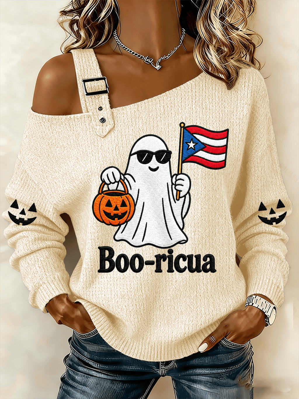 Women's Halloween In Puerto Rico Print Top