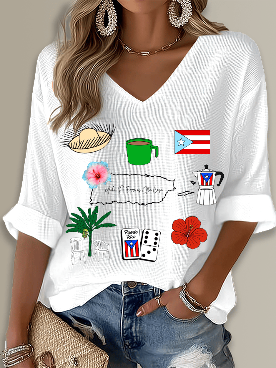 Acho Pe-erre Puerto Rico Singer Boricua Printed Long Sleeve Top