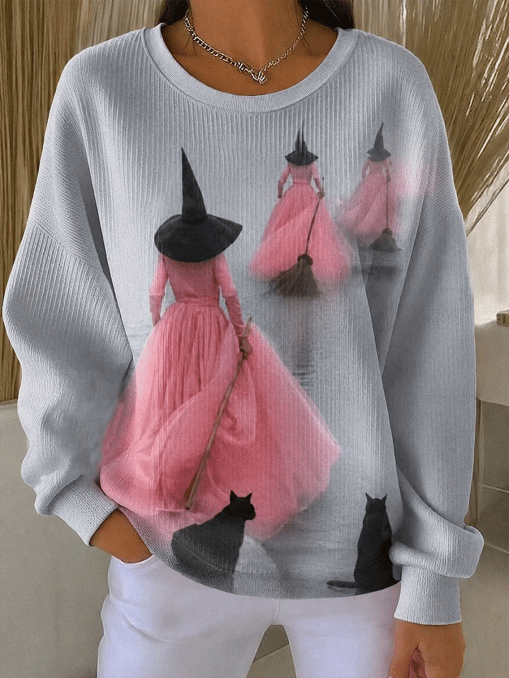 Women's Retro Halloween Printed Sweatshirt