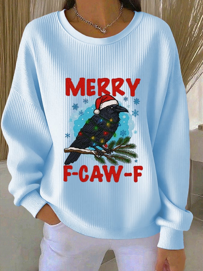 Women's Christmas FDT Animal Bird Print Sweatshirt