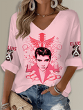 King of Rock And Roll Printed Long Sleeve Top