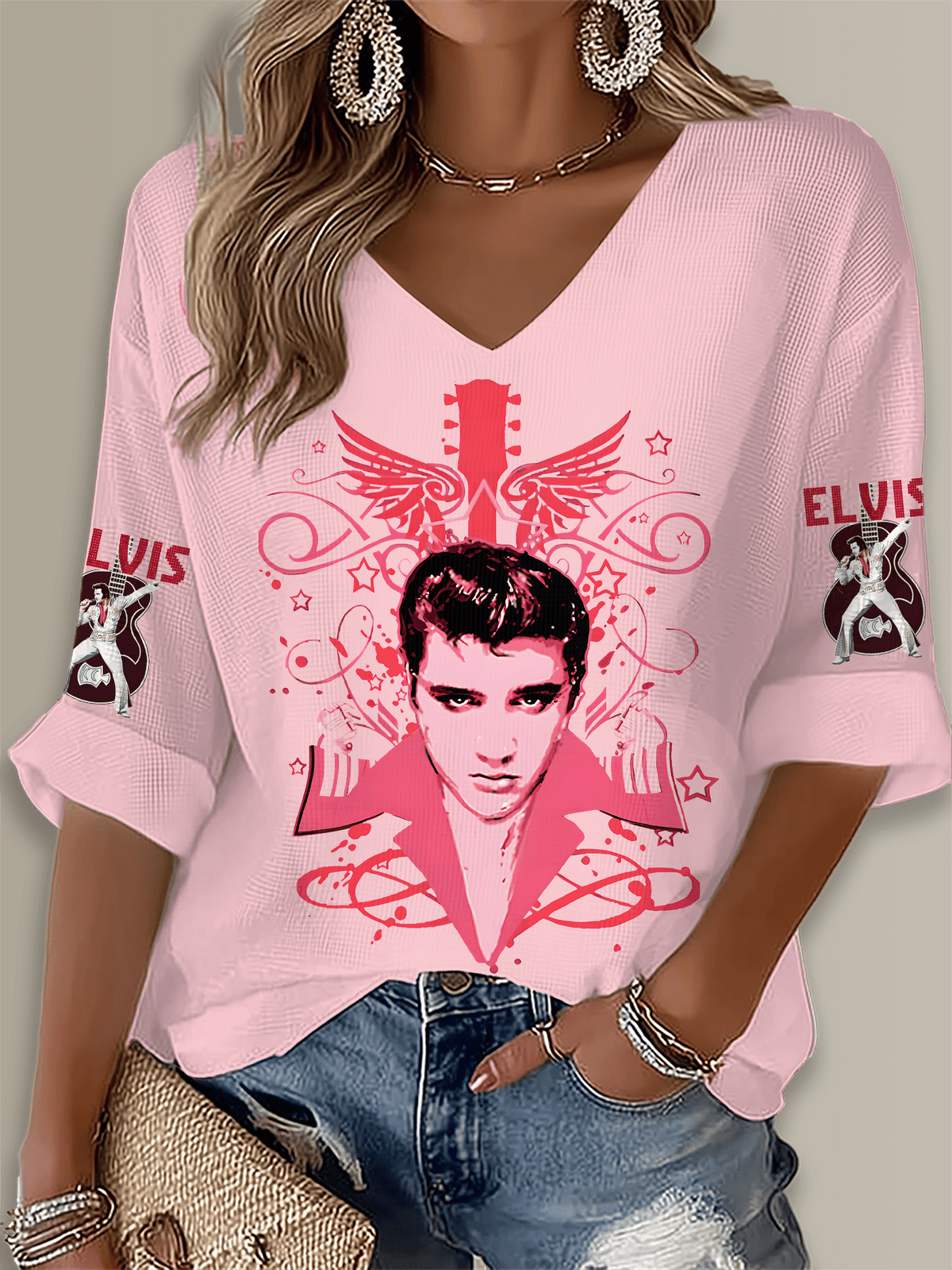 King of Rock And Roll Printed Long Sleeve Top