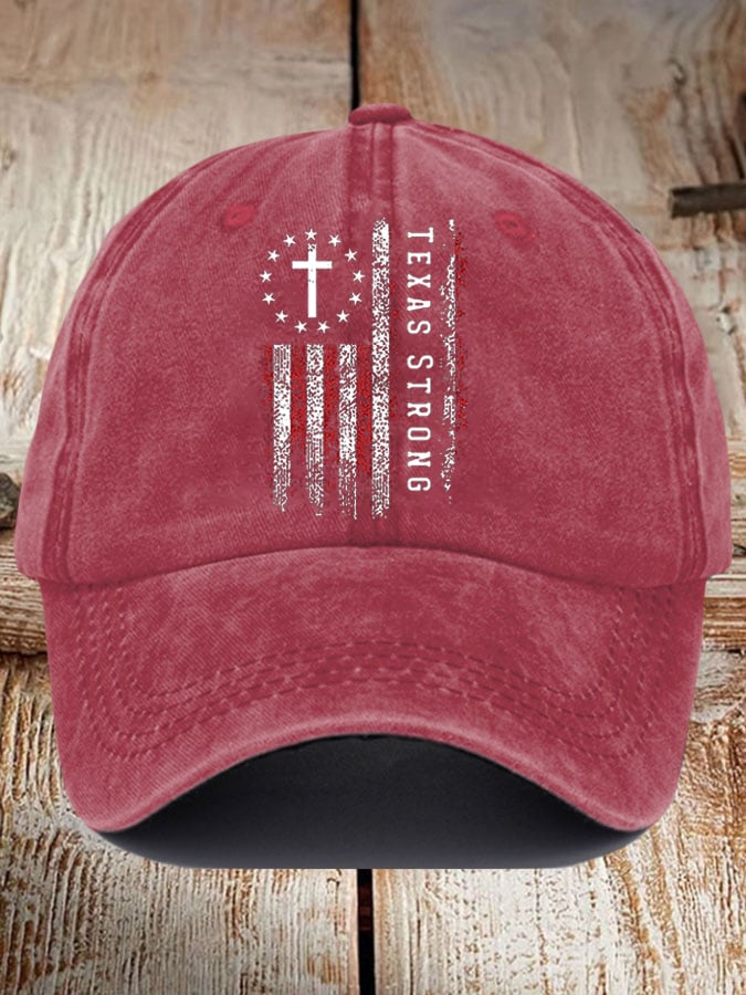 Retro Texas Strong Print Baseball Cap
