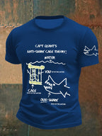 Men's Great White Shark Print Short Sleeve T-Shirt