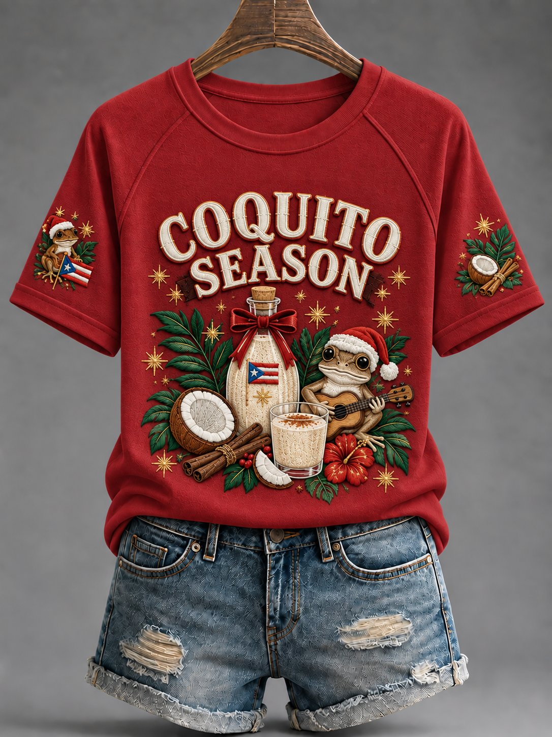 Women'S  Puerto Rico Christmas Print T-Shirt