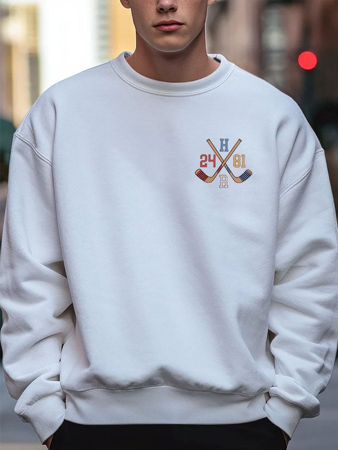 Men's Hockey Romance Print Casual Sweatshirt