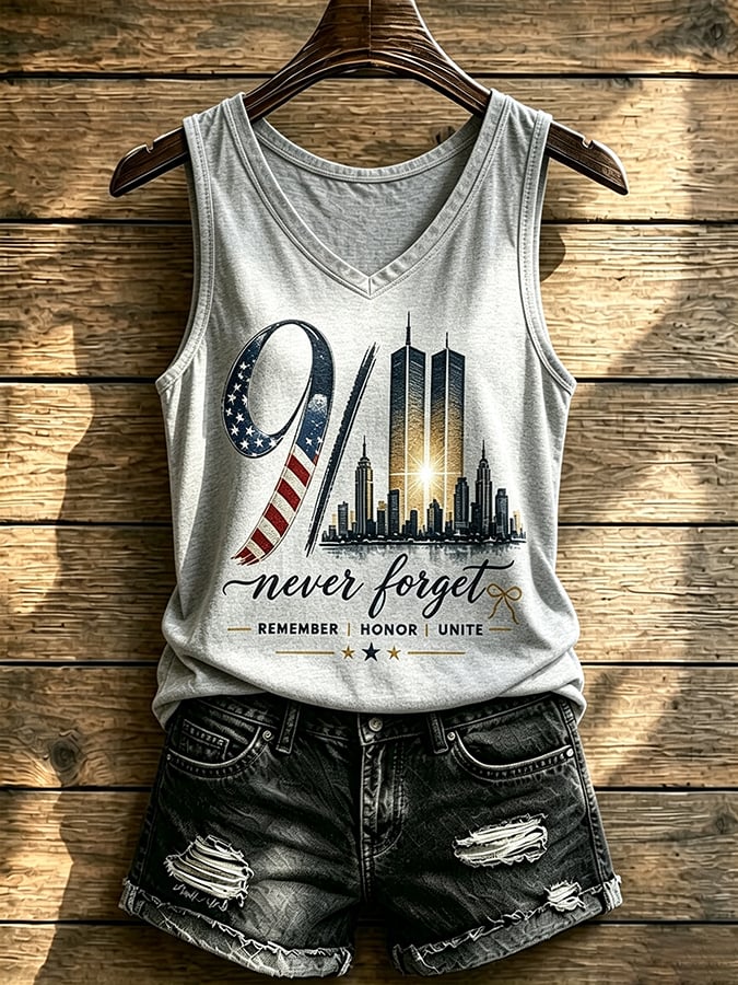 Women's Never Forget September 11 Print Vest