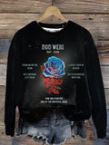 Women's Vintage Rock Tribute Print Casual Sweatshirt