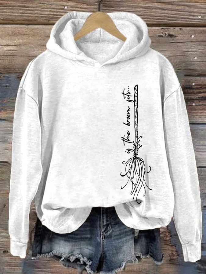 Women's If the Broom Fits Printed Hoodie