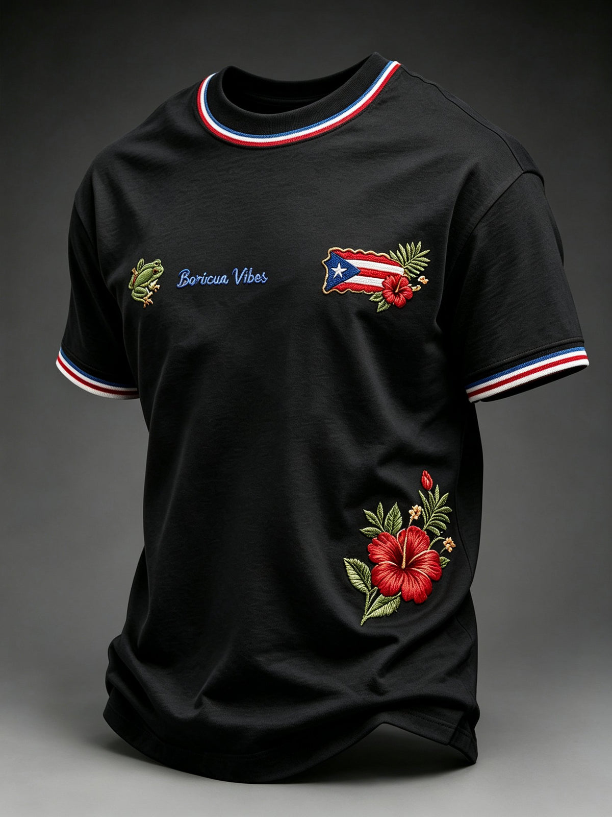 Men's Puerto Rico Print Casual T-shirt