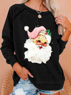 Christmas Retro Santa Print Sweatshirt