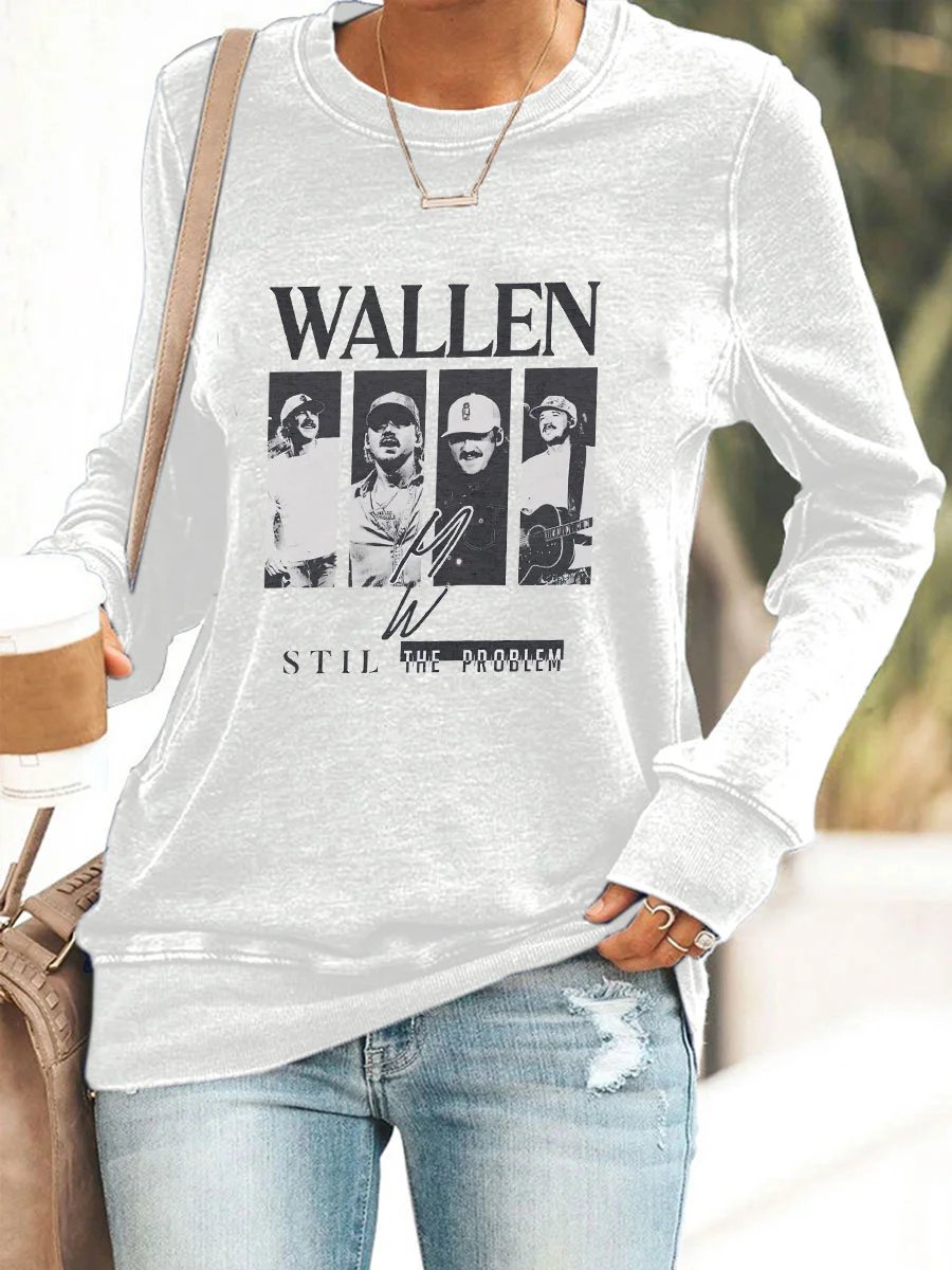 Women's Still The Problem Print Round Neck Sweatshirt