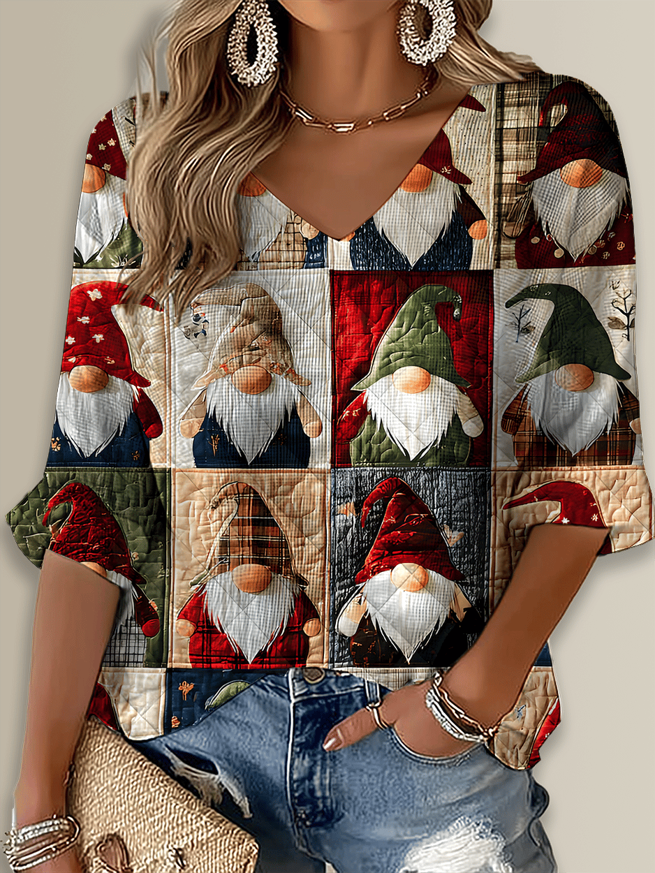 Merry Christmas Printed Long Sleeve Top