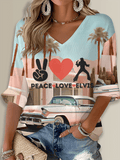King of Rock And Roll Printed Long Sleeve Top