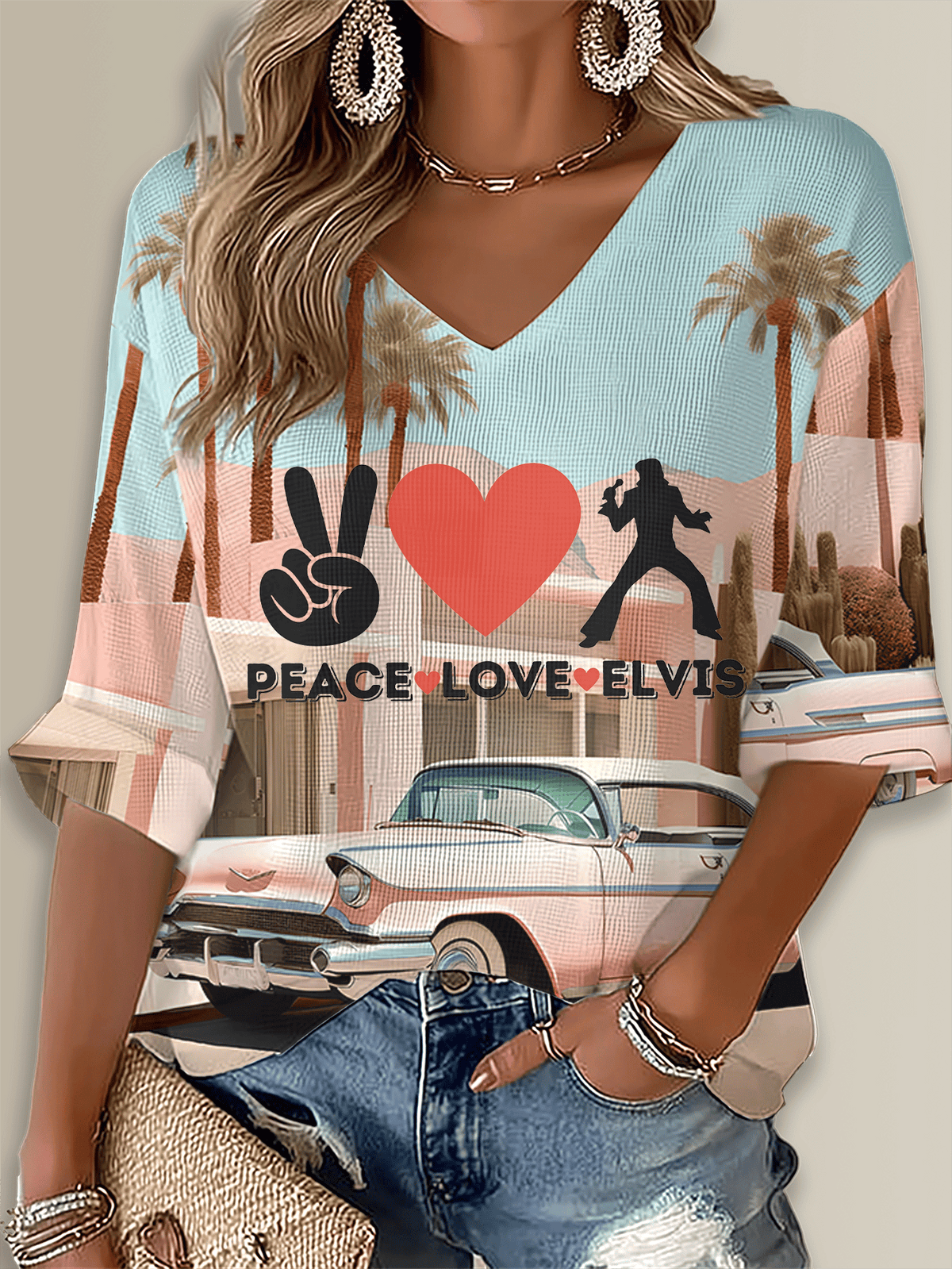 King of Rock And Roll Printed Long Sleeve Top