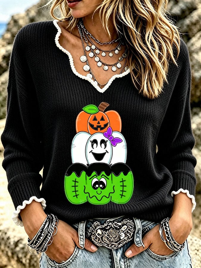 Women's Casual Retro Collar Frayed Edge Top