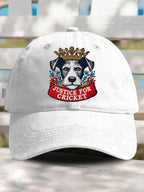 Retro Justice For Cricket Support Animal Protection Dog Lover Print Baseball Cap
