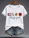 Women's Puerto Rico Pride Art Printed T-shirt