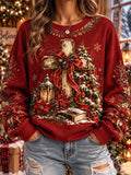 Women's Retro Faith Christmas Print Hoodie