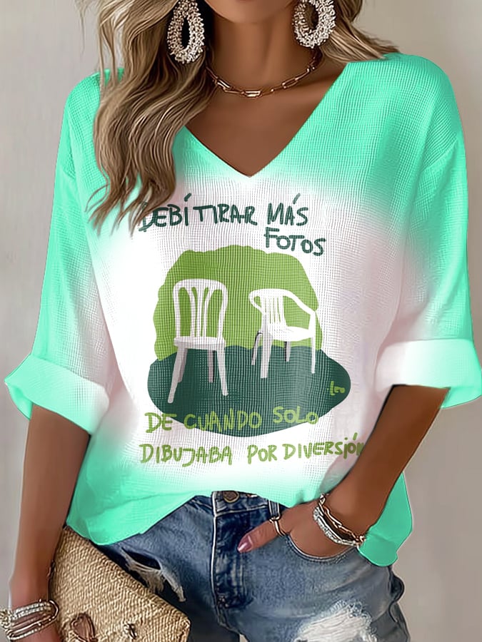 Puerto Rico colorful printed long sleeve top