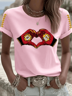 Women's Hot Spot Print Crew Neck T-Shirt