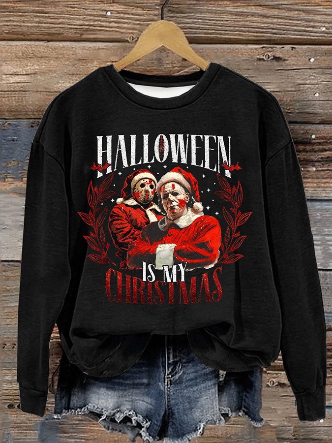 Women's Halloween Is My Christmas Printed Casual Sweatshirt