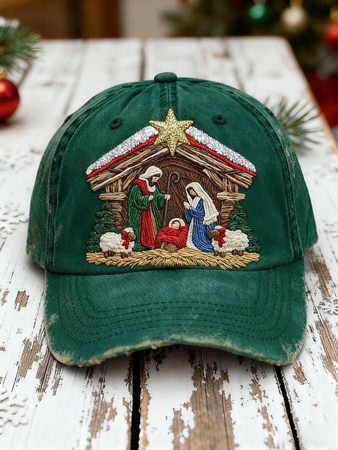 Unisex Casual Christmas Jesus Washed Cotton Hat