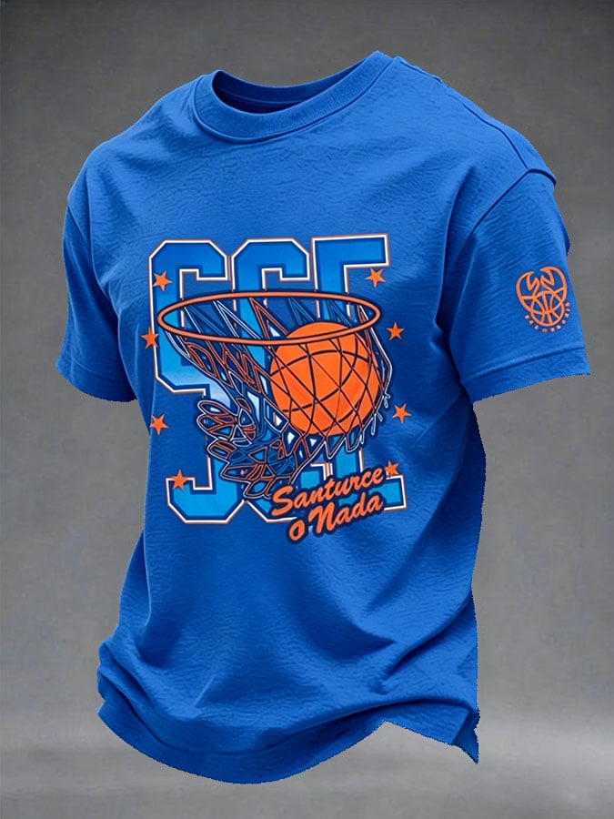 Men's Puerto Rico Basketball Print Short-Sleeve T-Shirt