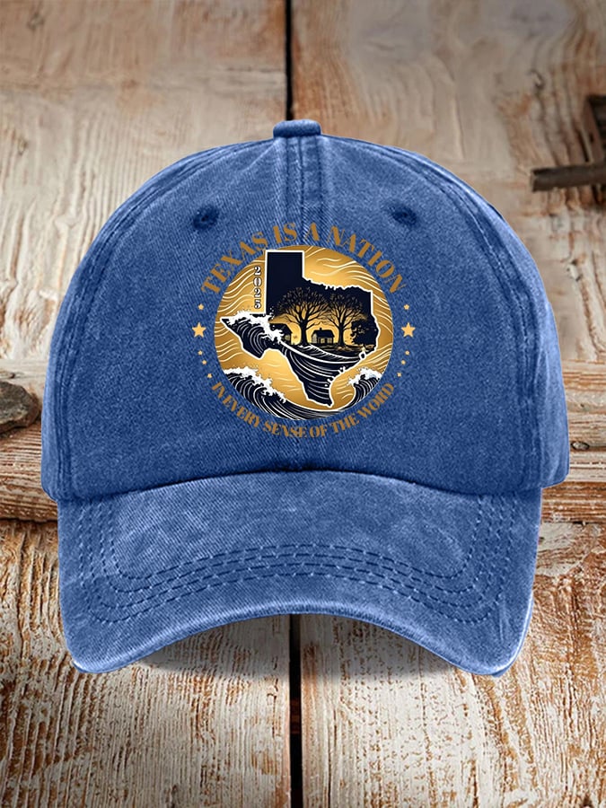 Retro Texas Strong Texas Is A Nation In Every Sense Of The Word Print Baseball Cap