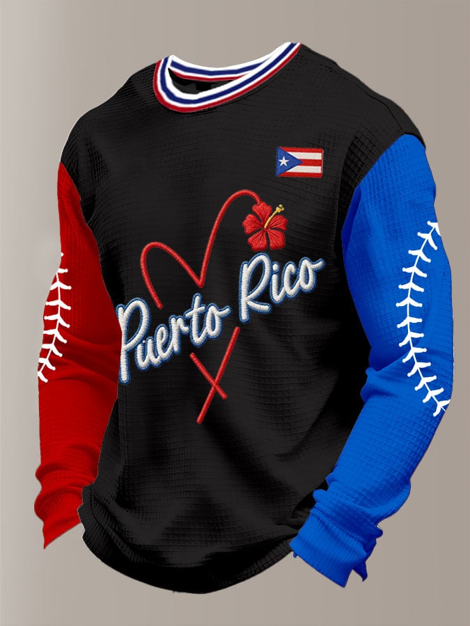 Men's Baseball Printed Waffle Top