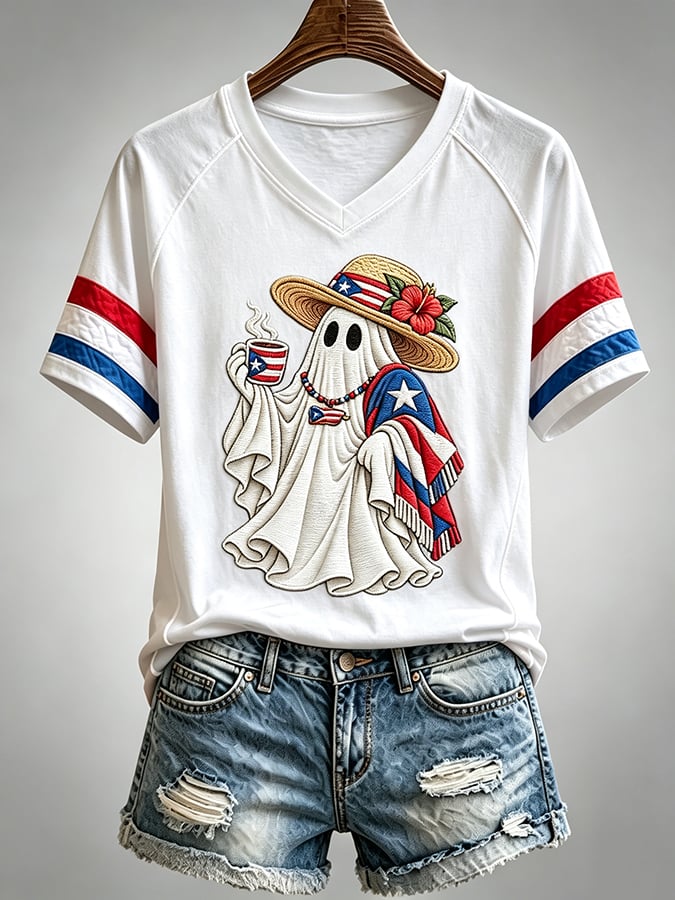 Women's Puerto Rico Halloween Graphic T-shirt
