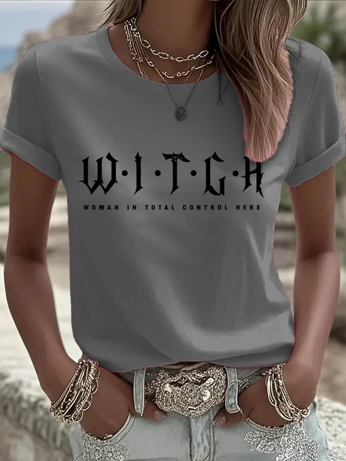 Woman In Total Control Here Printed T-Shirt