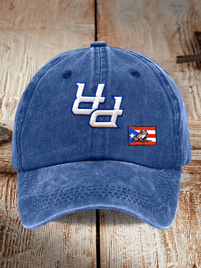 Retro Puerto Rico Print Baseball Cap