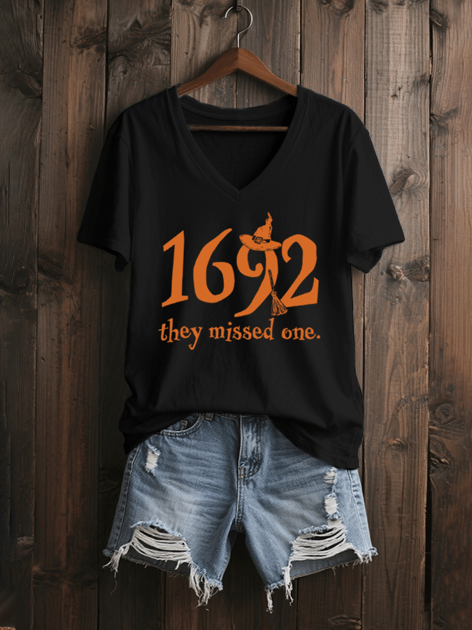 Women's 1692 They Missed One Print V-Neck T-Shirt