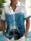 Men's Shark Print Short Sleeve Shirt