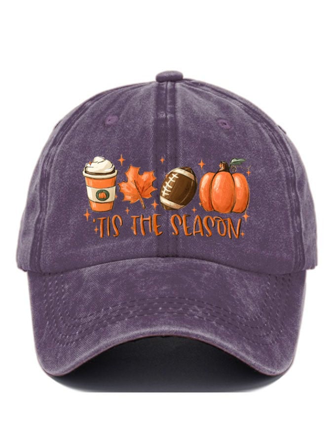Tis The Season Football Print Baseball Cap