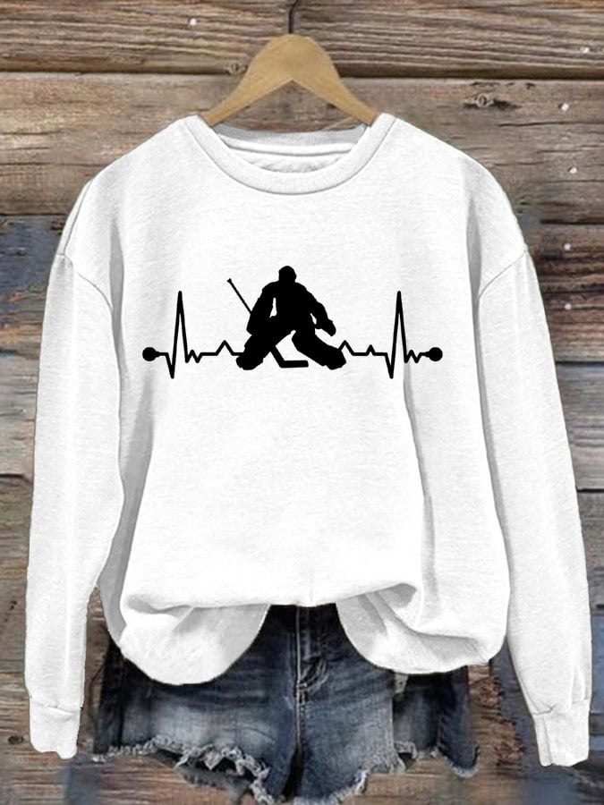 Women's Hockey Goalie Heartbeat Sweatshirt