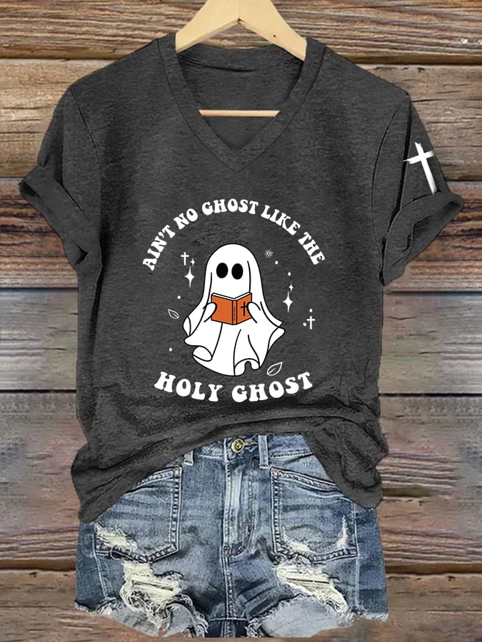 Women's Ain't No Ghost Like The Holy Ghost Print Casual T-shirt
