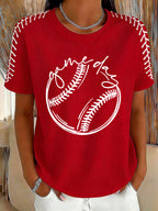 Women's Retro Baseball Game Day Print T-Shirt
