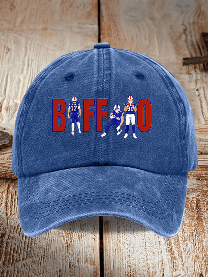 Football-patterned baseball cap