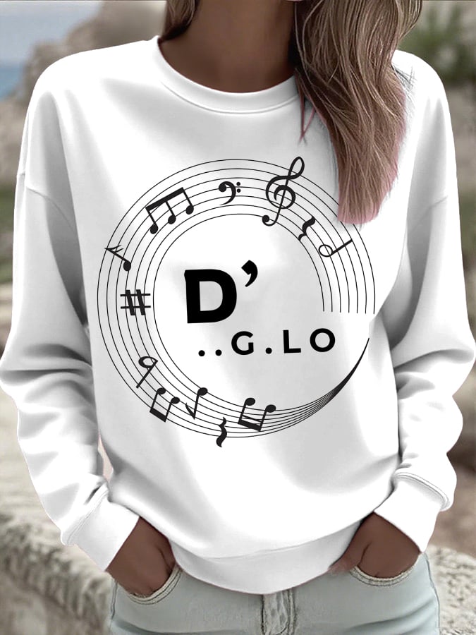 Women's Music Lover Print Sweatshirt