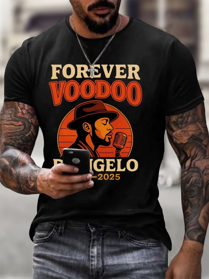 Men's Commemorative Print Casual T-Shirt