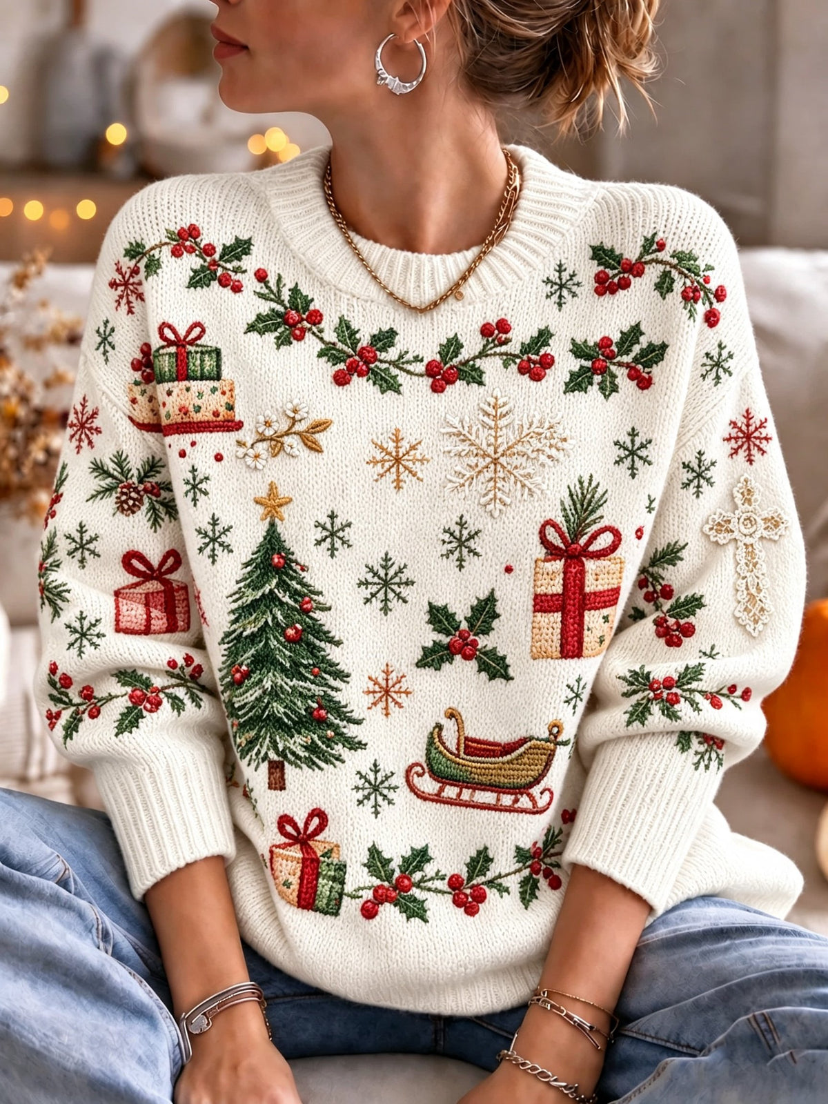 Women's Casual Print Knit Top