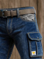 Men's Retro Outdoor Adventure Corduroy Stitching Multifunctional Pocket Work Pants