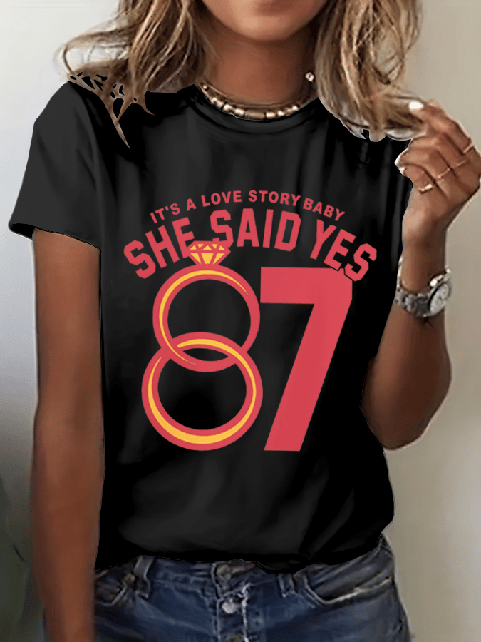 Women's Hot Spot Print Crew Neck T-shirt