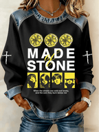 Women's Music Print Fleece Sweatshirt