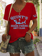 Women's Great White Shark Print Comfort Short Sleeve T-Shirt
